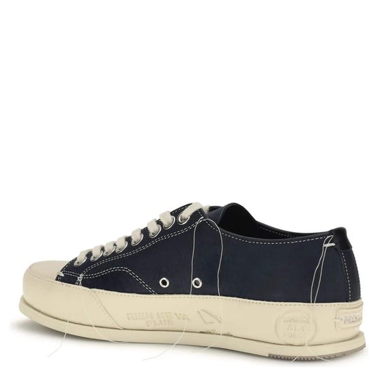 Blue Calf Leather Bos Taurus Low Top Sneakers