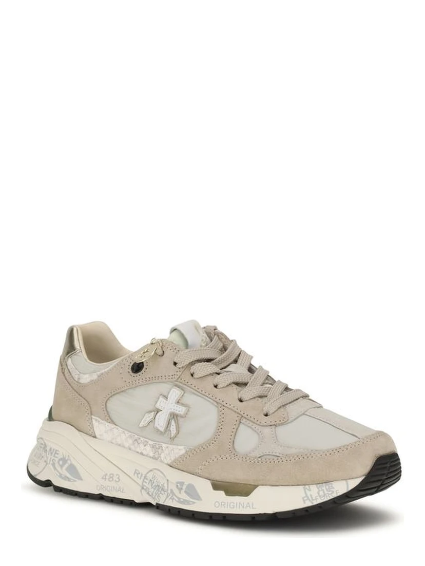 Beige Polyamide Athletic Sneakers