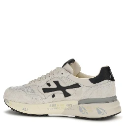 White Polyester Low Top Sneakers