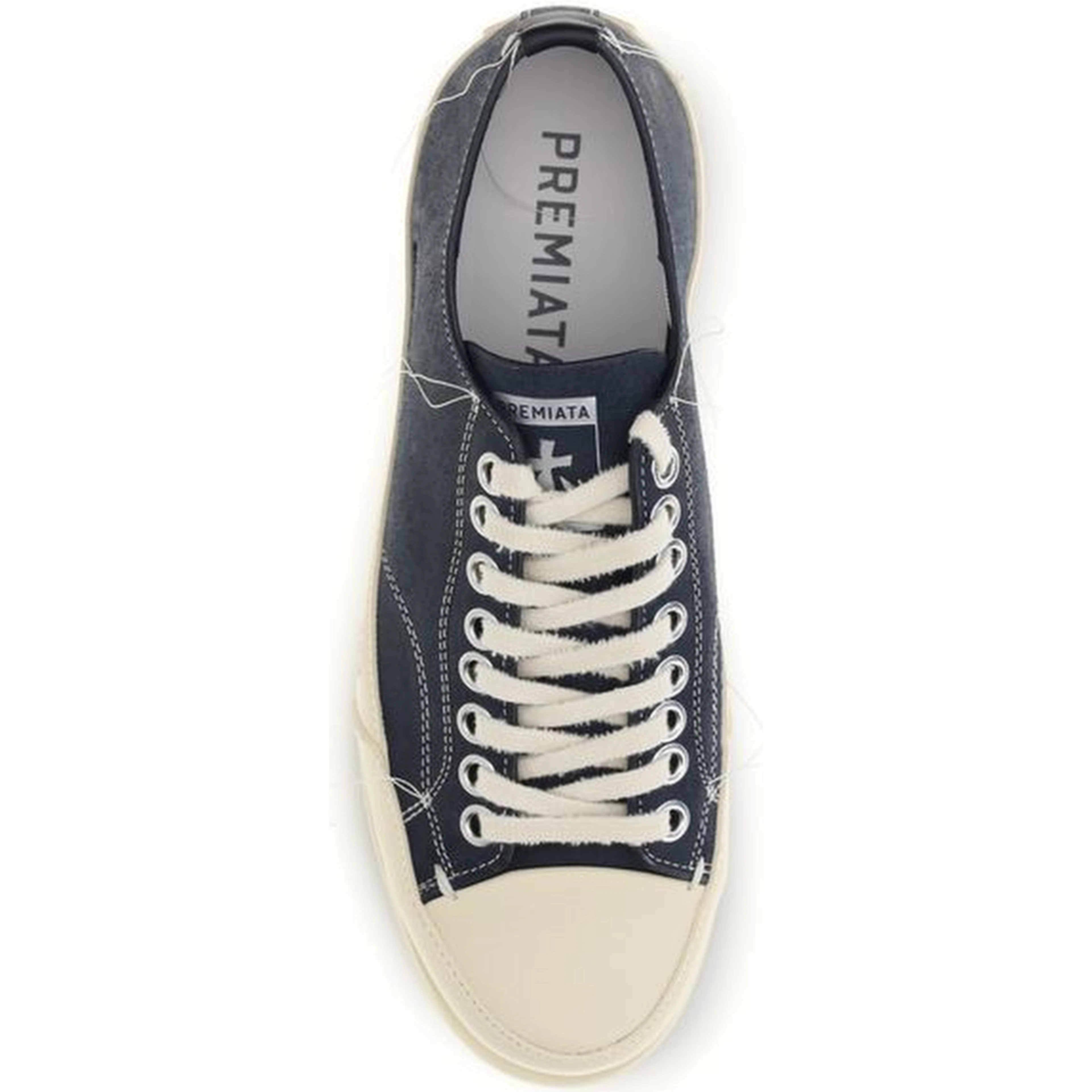 Blue Calf Leather Bos Taurus Low Top Sneakers