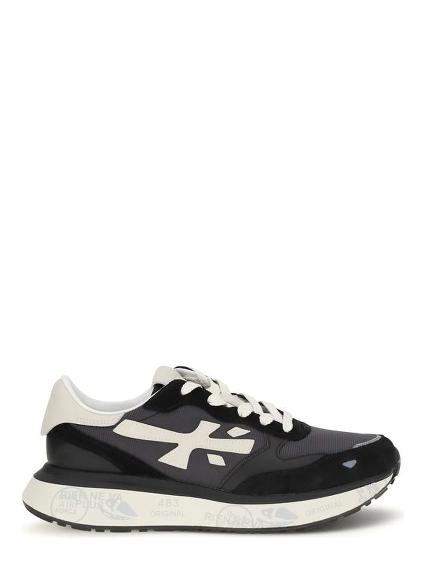 Black Nylon Athletic Sneakers