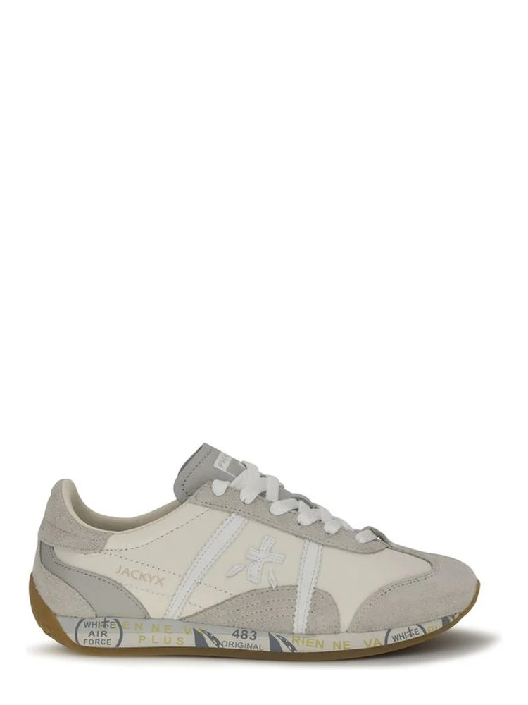White Calf Leather Bos Taurus Low Top Sneakers