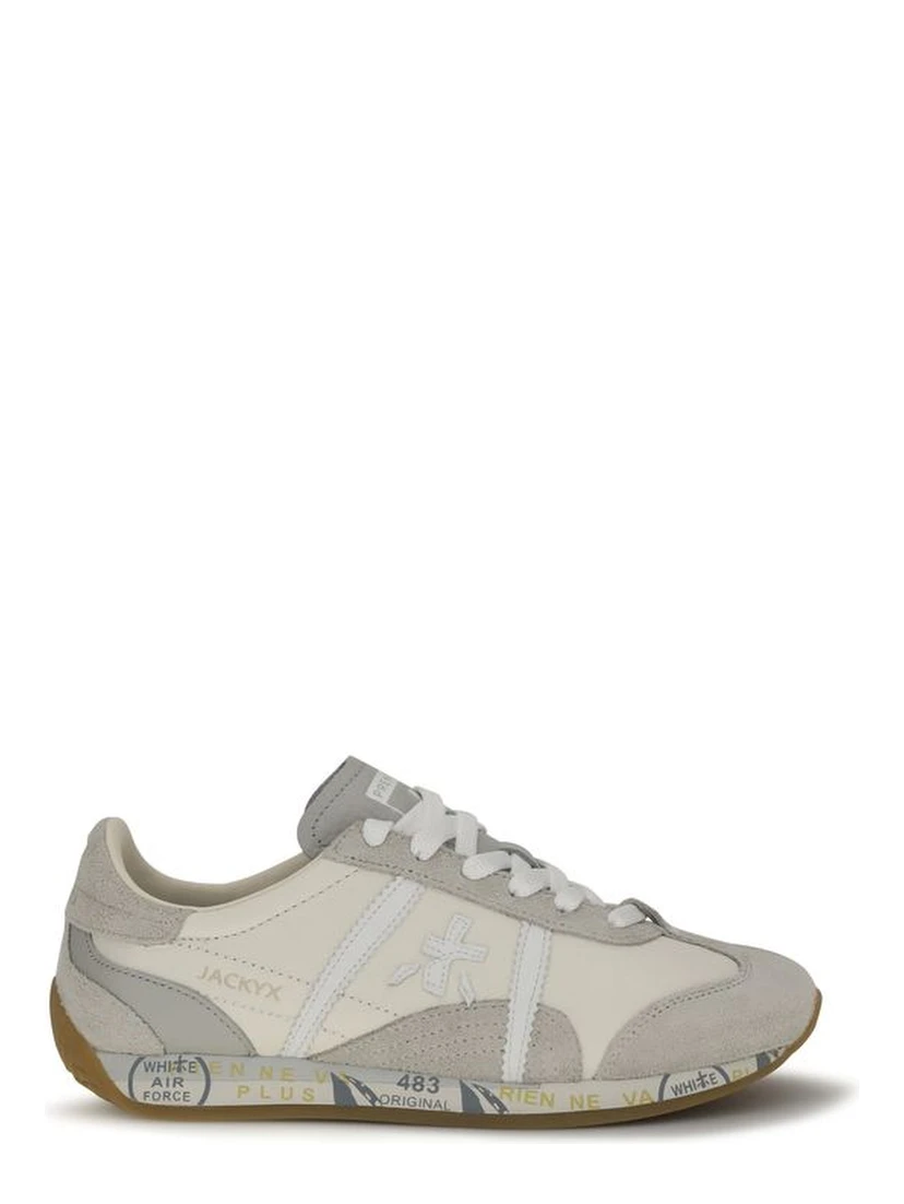 White Calf Leather Bos Taurus Low Top Sneakers