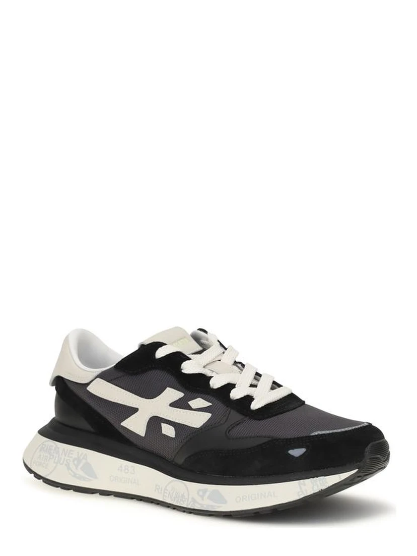 Black Nylon Athletic Sneakers