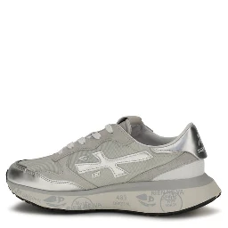 Silver Nylon Athletic Sneakers