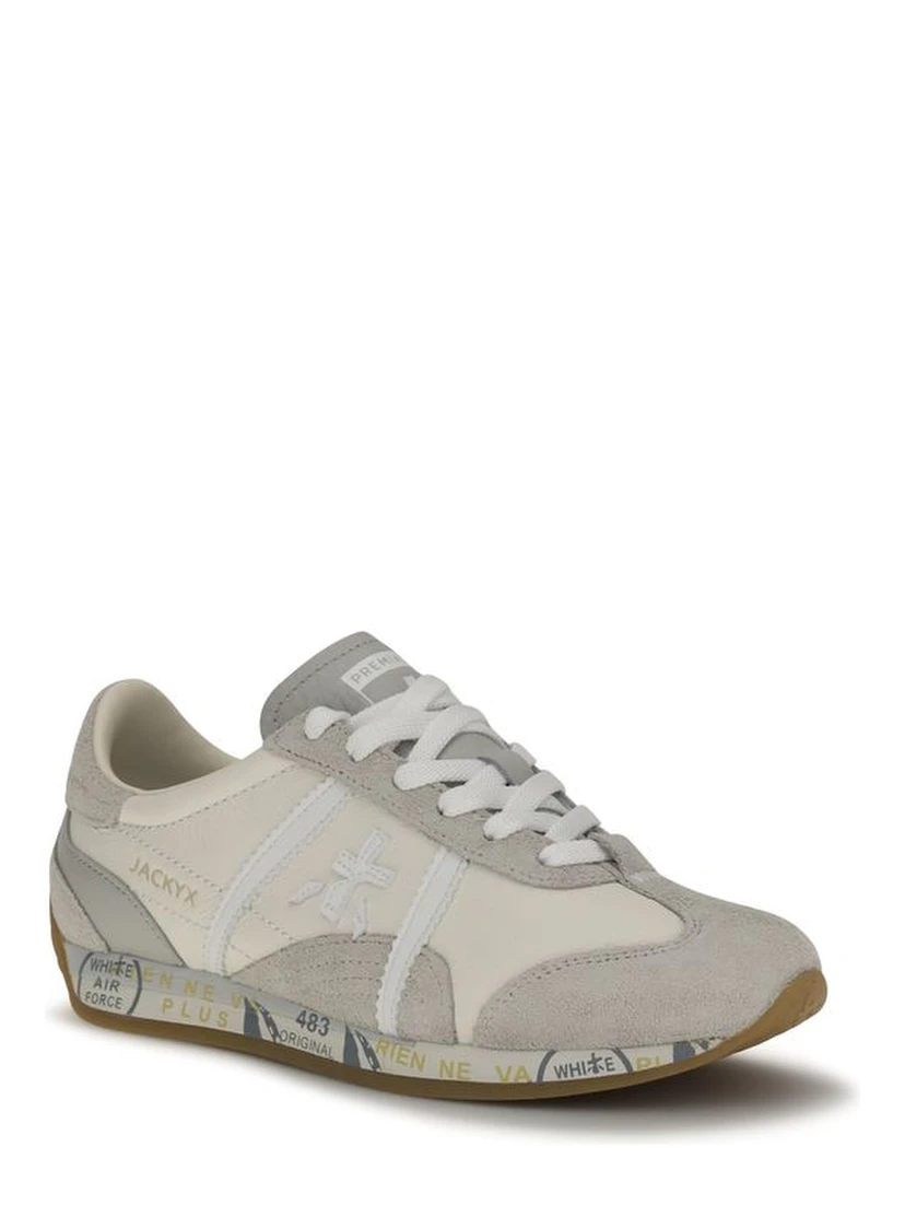 White Calf Leather Bos Taurus Low Top Sneakers