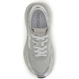 Silver Nylon Athletic Sneakers