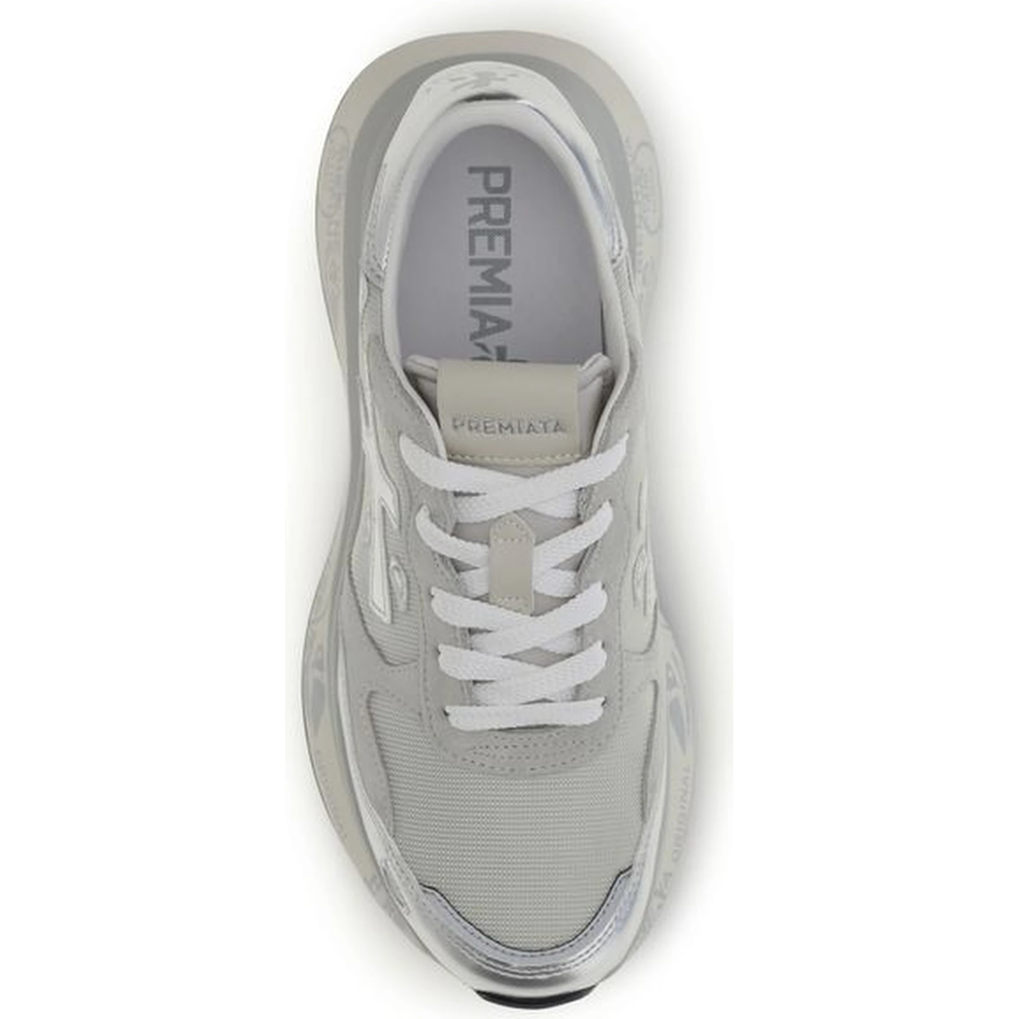 Silver Nylon Athletic Sneakers