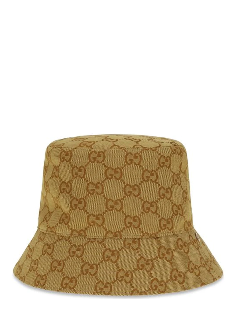 Beige Cotton Bucket Hat