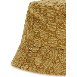 Beige Cotton Bucket Hat