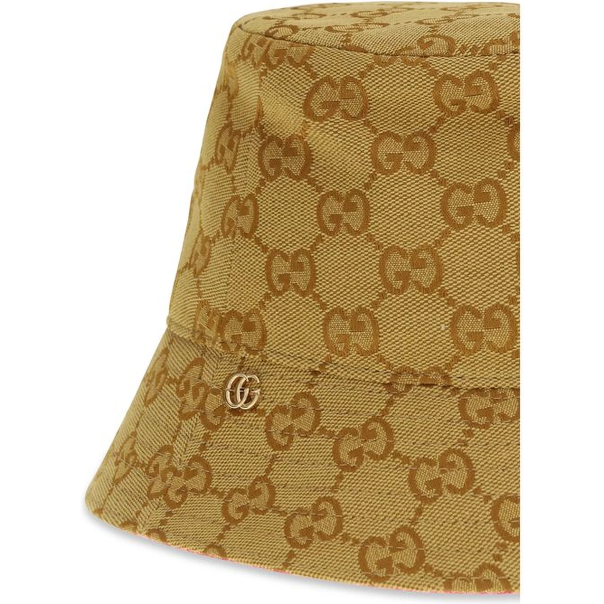 Beige Cotton Bucket Hat