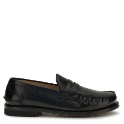 Black Calf Leather Bos Taurus Slip-On Loafers