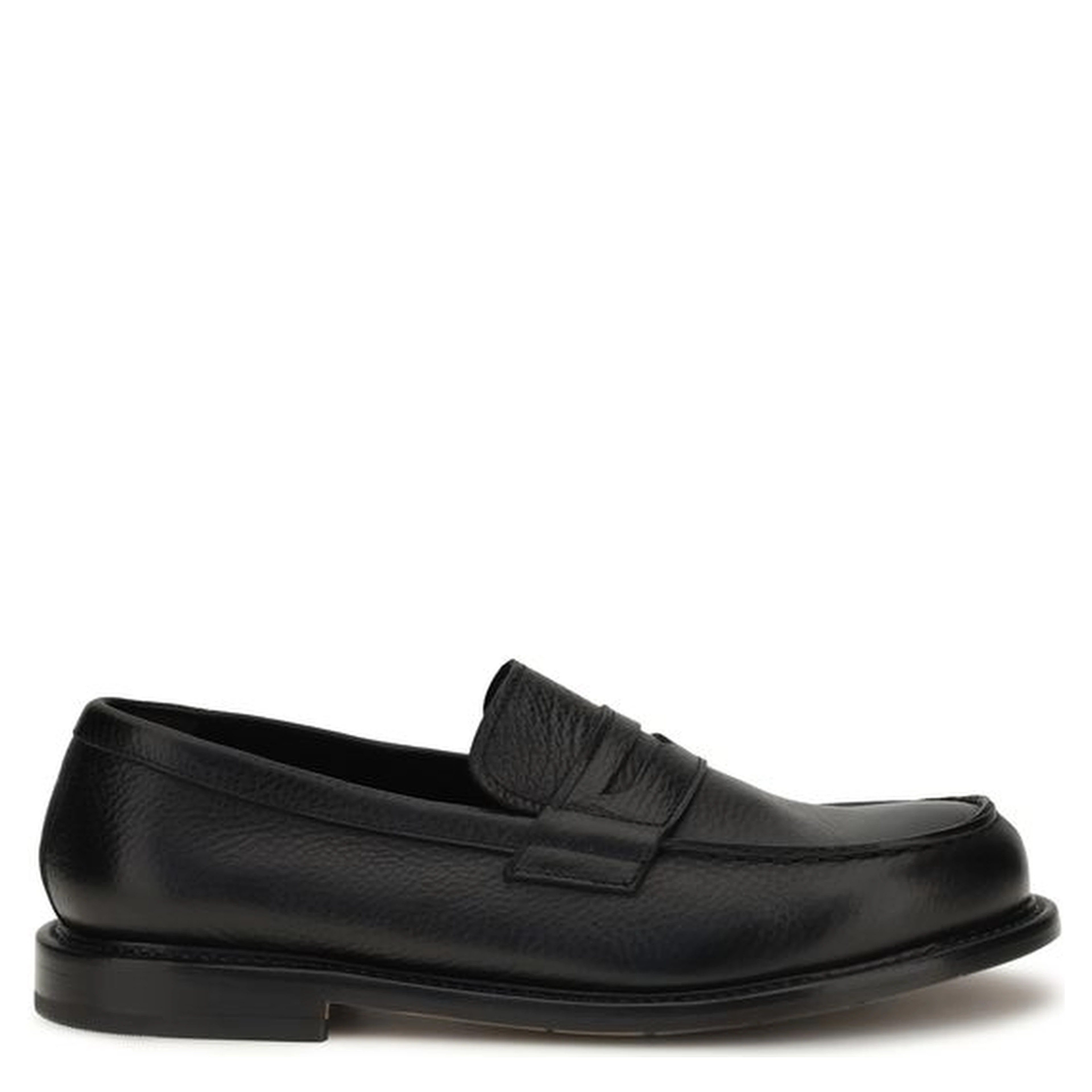 Black Calf Leather Bos Taurus Slip-On Loafers