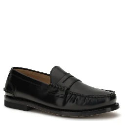 Black Calf Leather Bos Taurus Slip-On Loafers