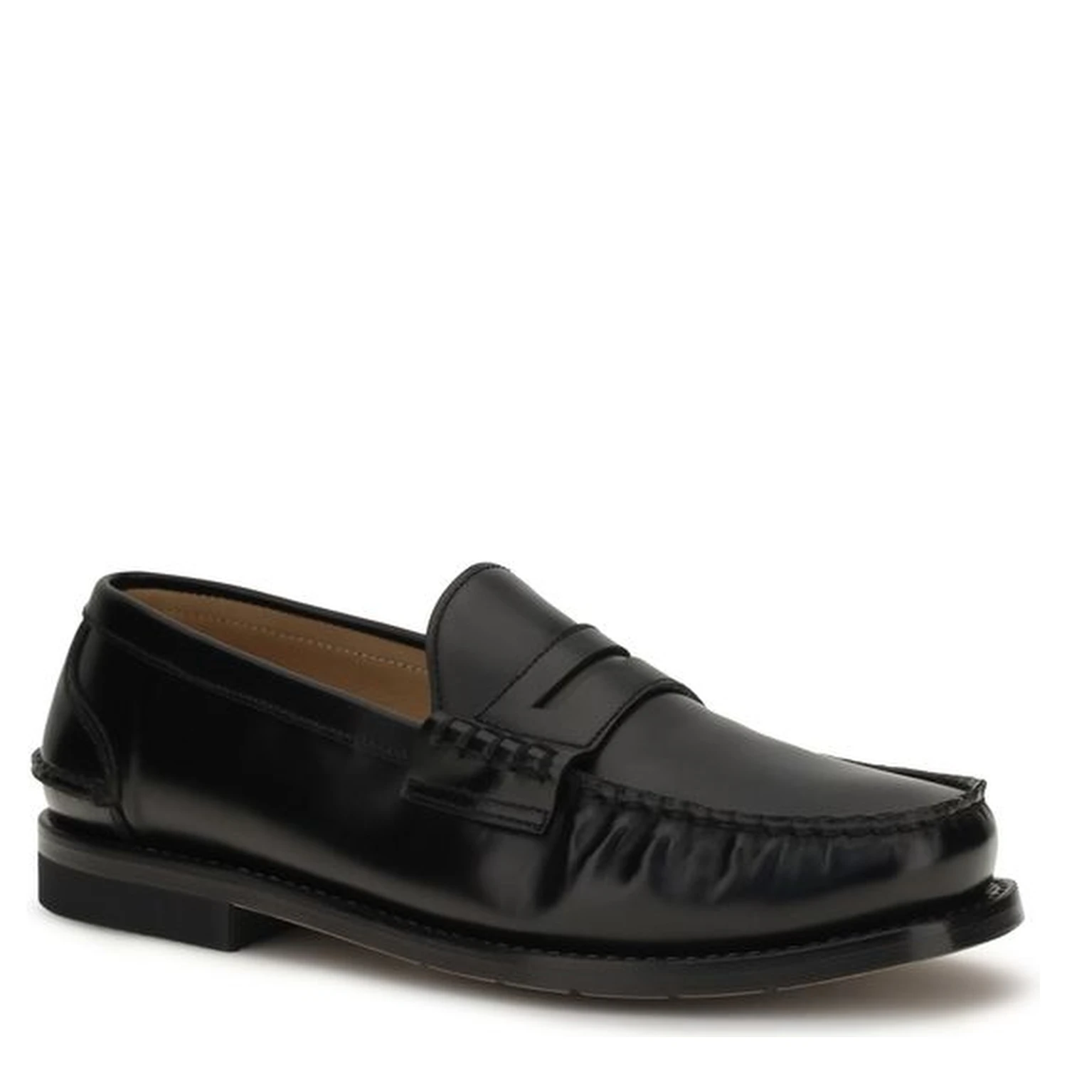 Black Calf Leather Bos Taurus Slip-On Loafers