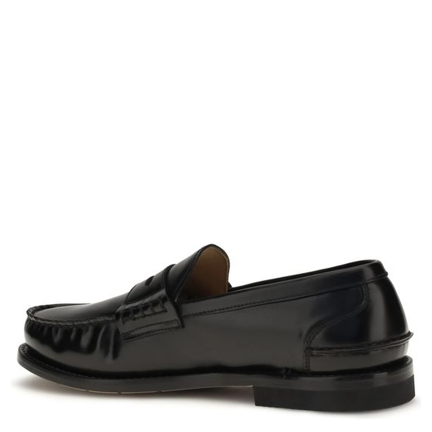 Black Calf Leather Bos Taurus Slip-On Loafers
