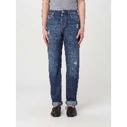 Blue Denim Straight-Leg Jeans