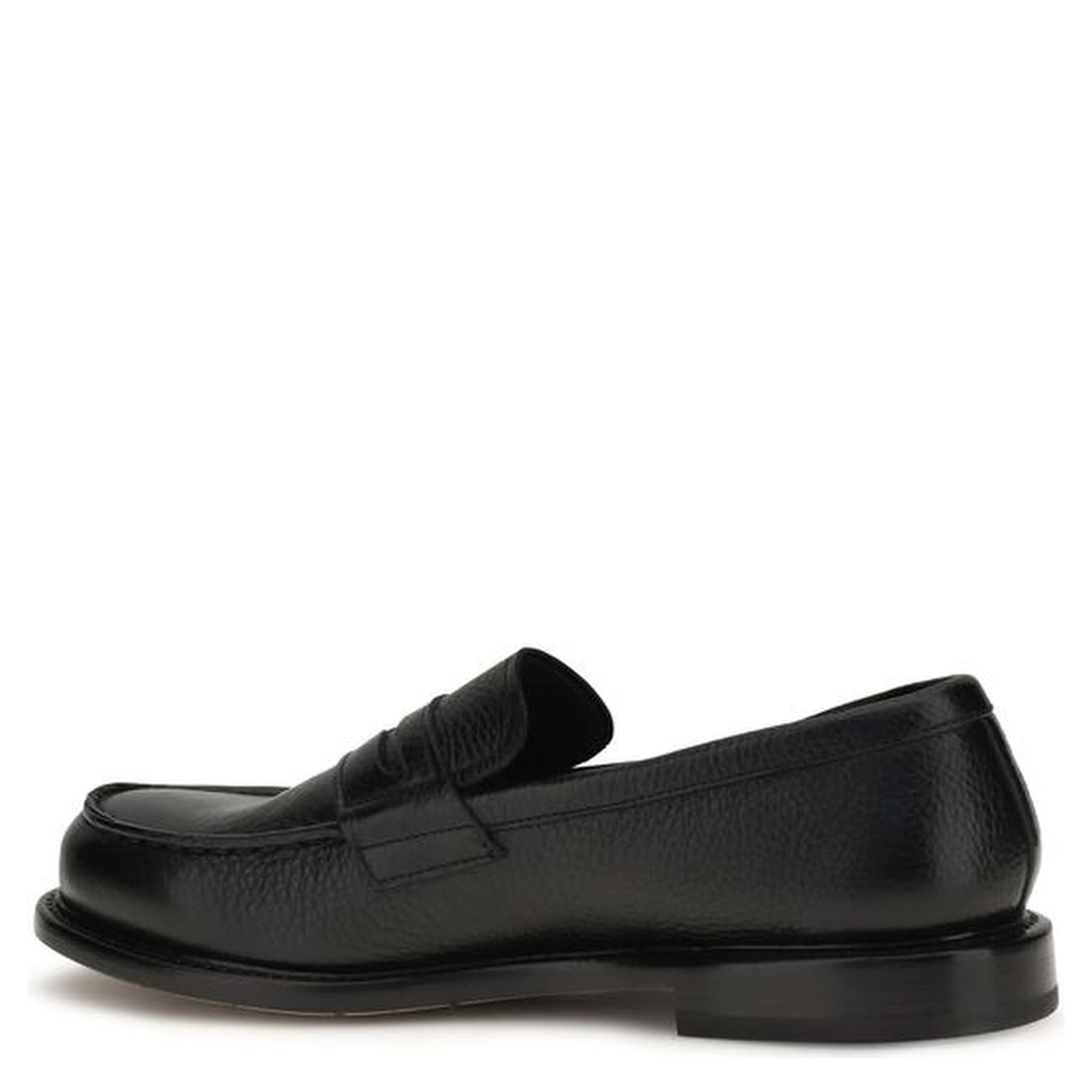 Black Calf Leather Bos Taurus Slip-On Loafers