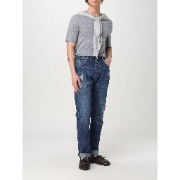 Blue Denim Straight-Leg Jeans