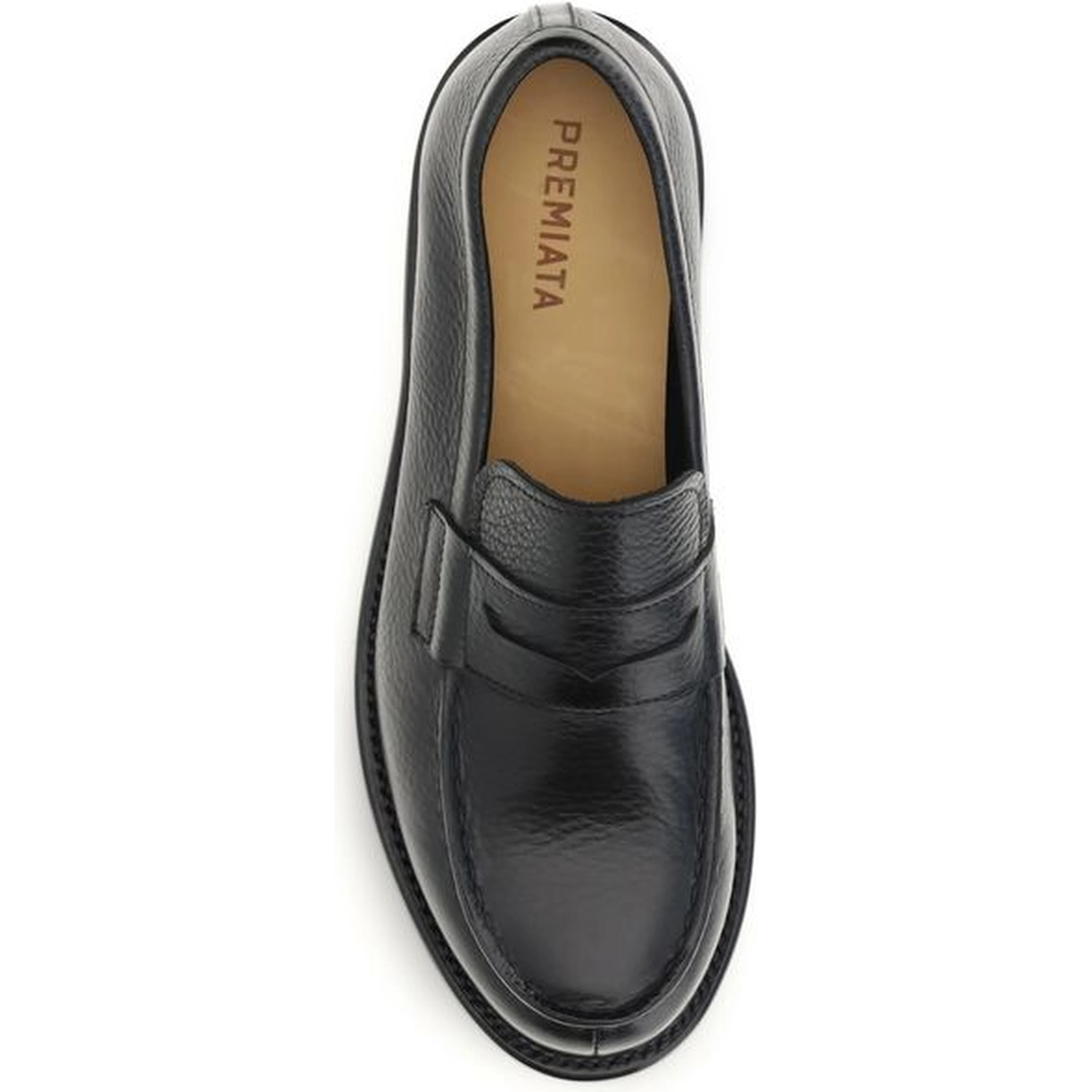 Black Calf Leather Bos Taurus Slip-On Loafers