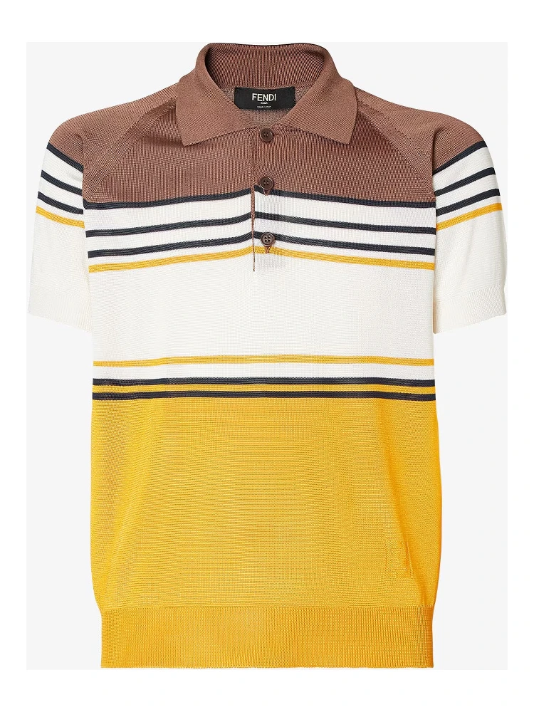 Striped cotton polo shirt