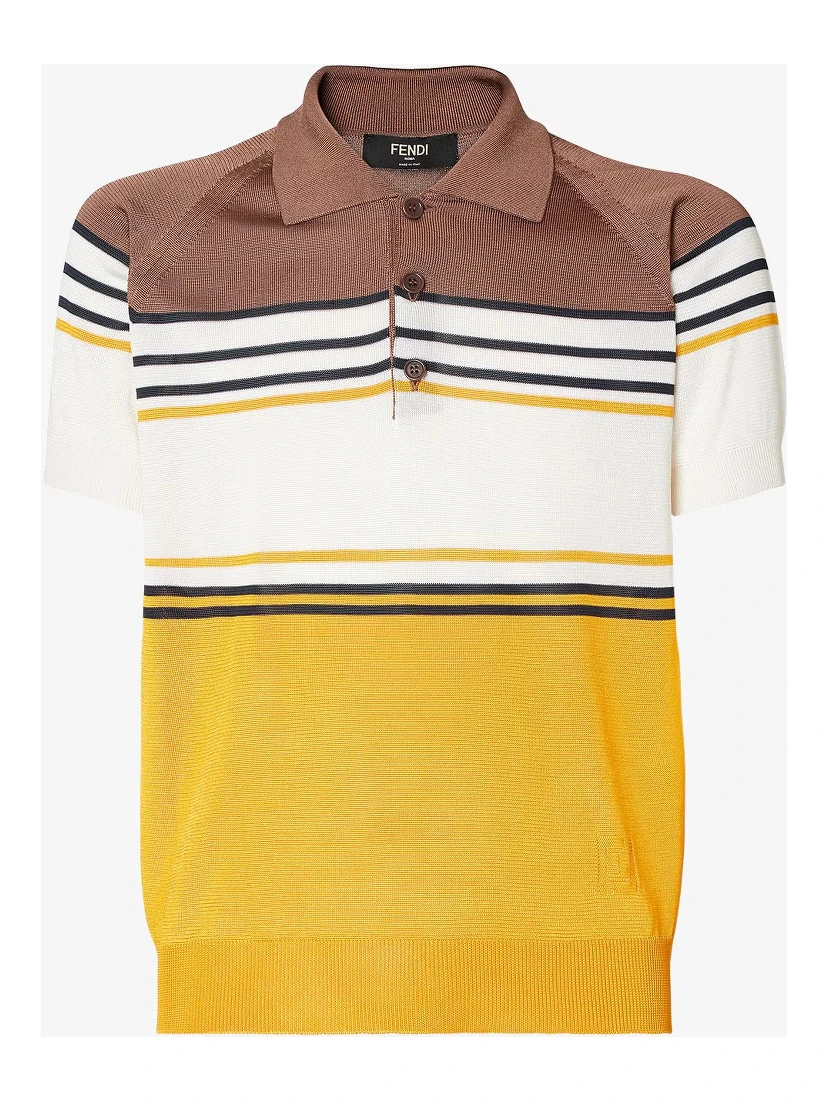Striped cotton polo shirt