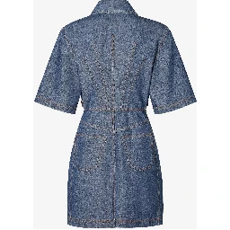 Zippered dress in chambray denim