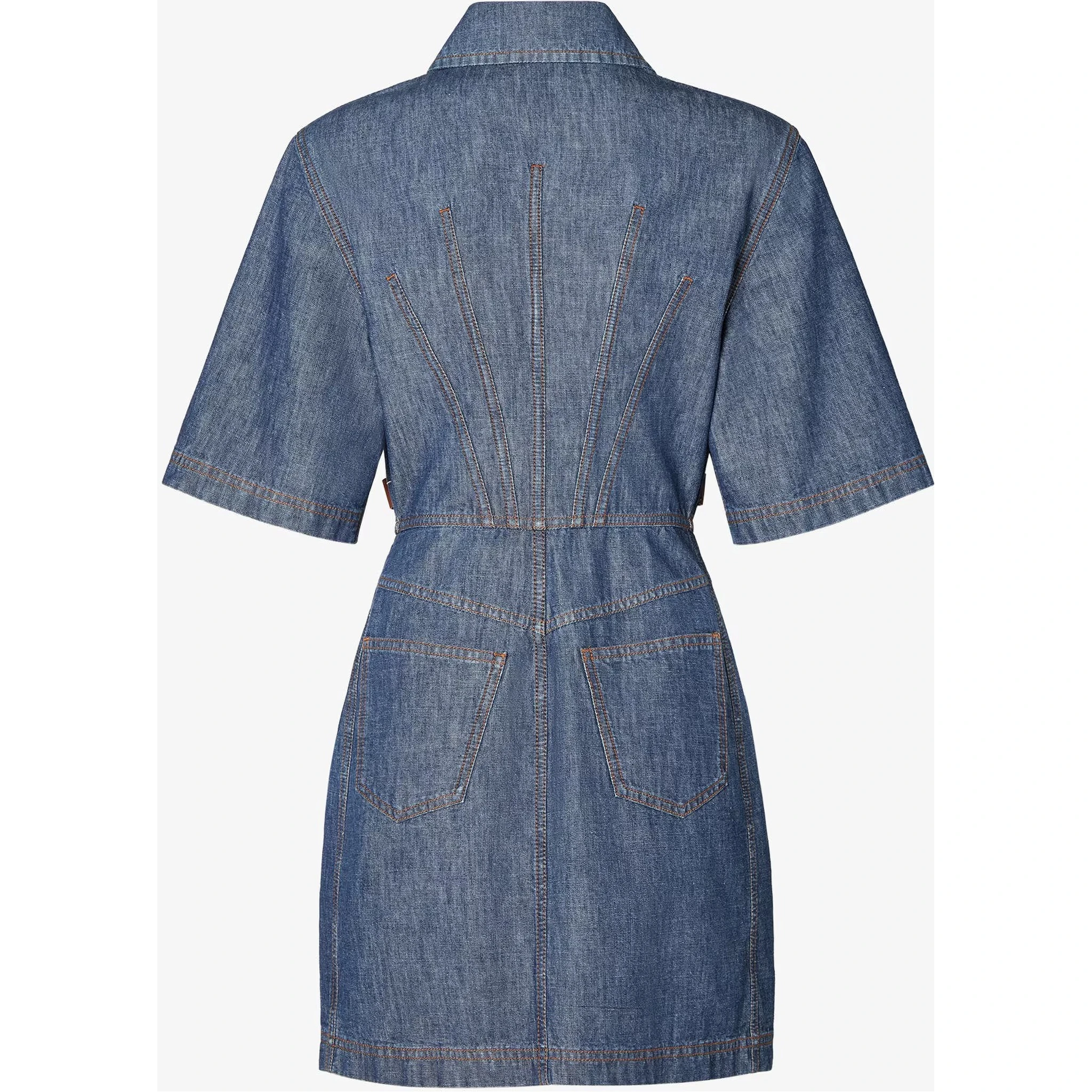 Zippered dress in chambray denim