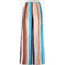 Wide leg pants in silk