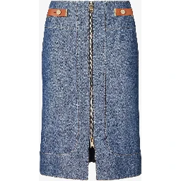 Zippered skirt in chambray