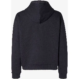 Zippered cotton hoodie