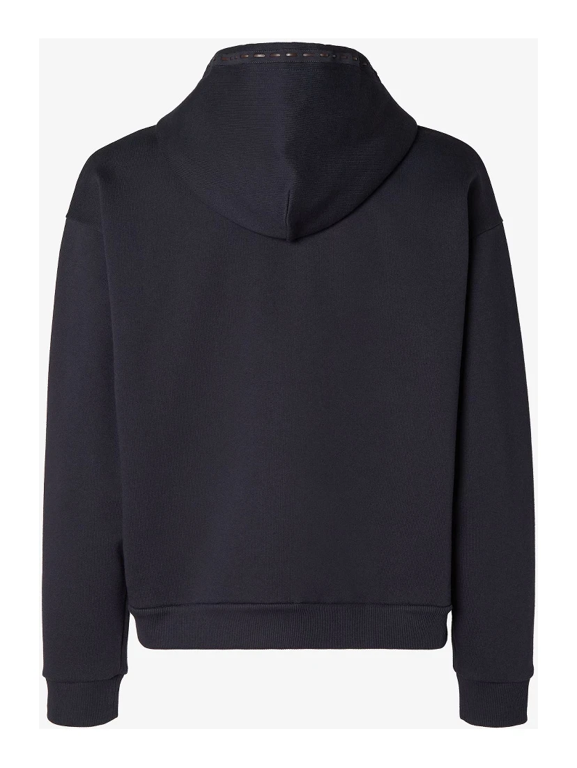 Zippered cotton hoodie
