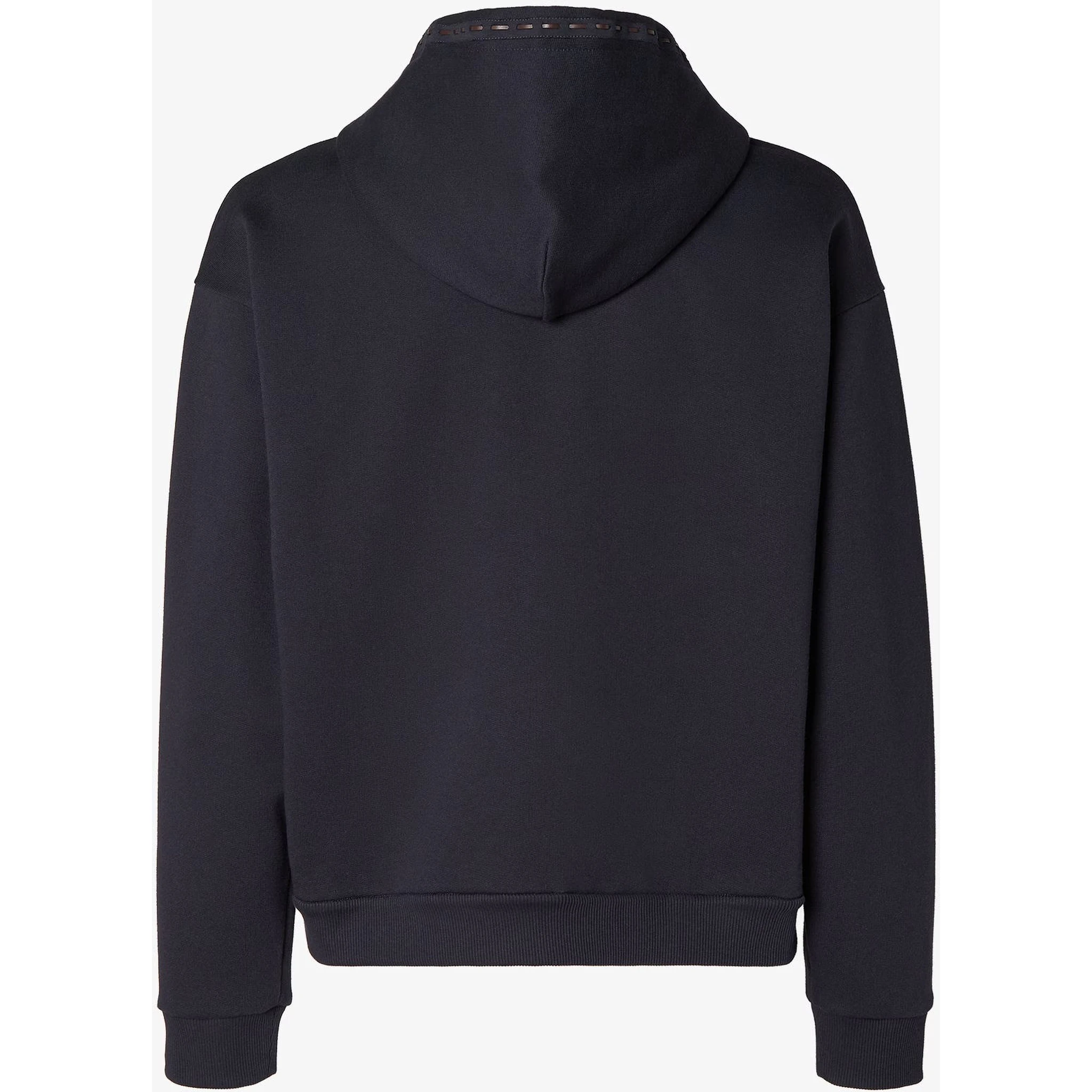 Zippered cotton hoodie