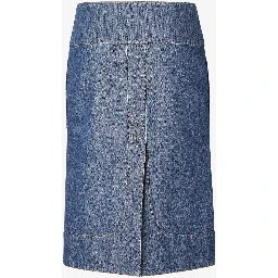Zippered skirt in chambray