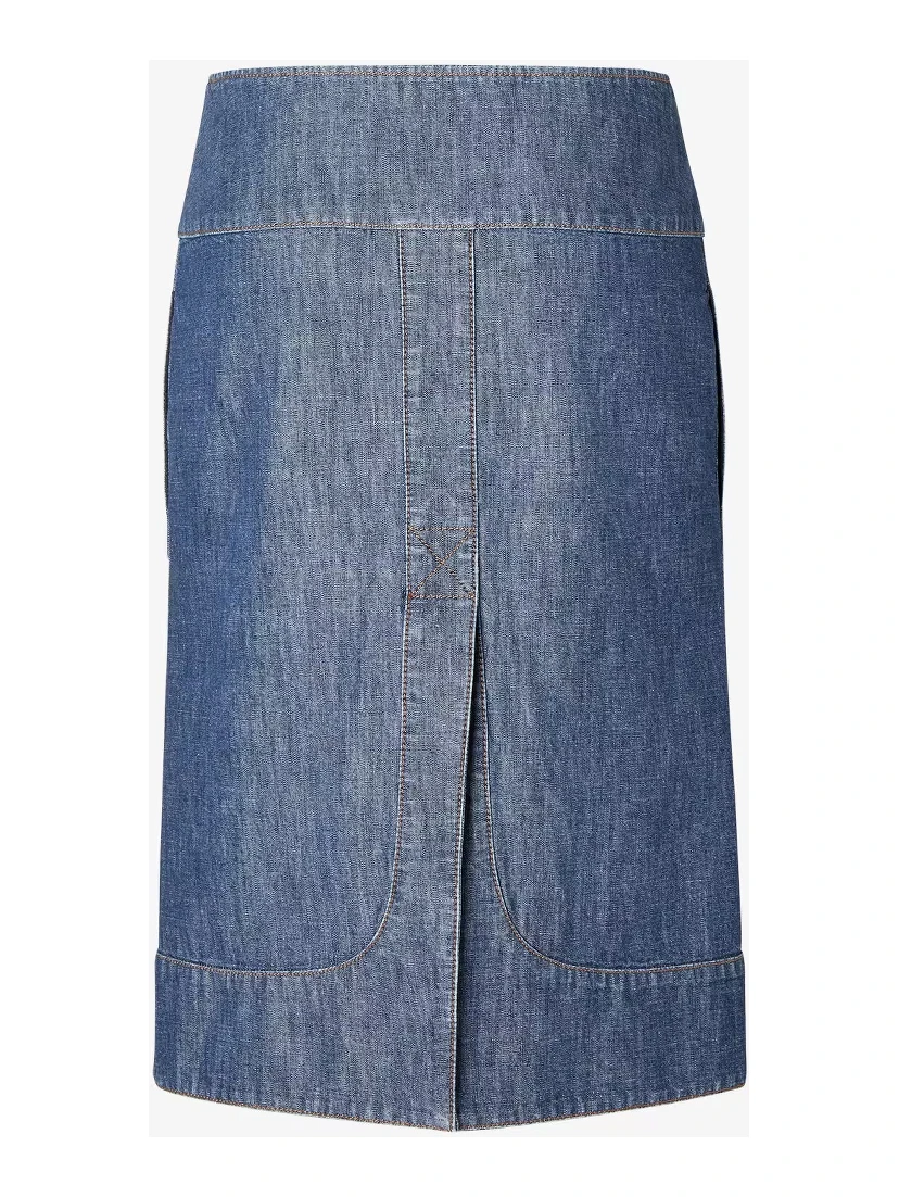 Zippered skirt in chambray