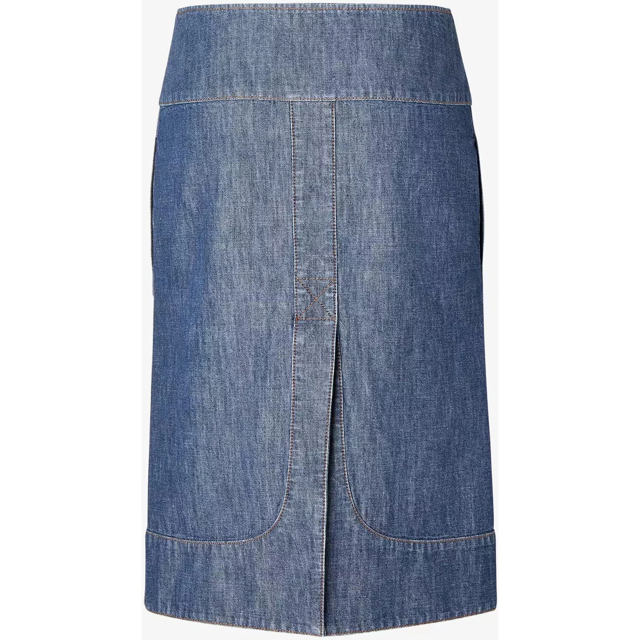 Zippered skirt in chambray