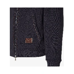 Zippered cotton hoodie