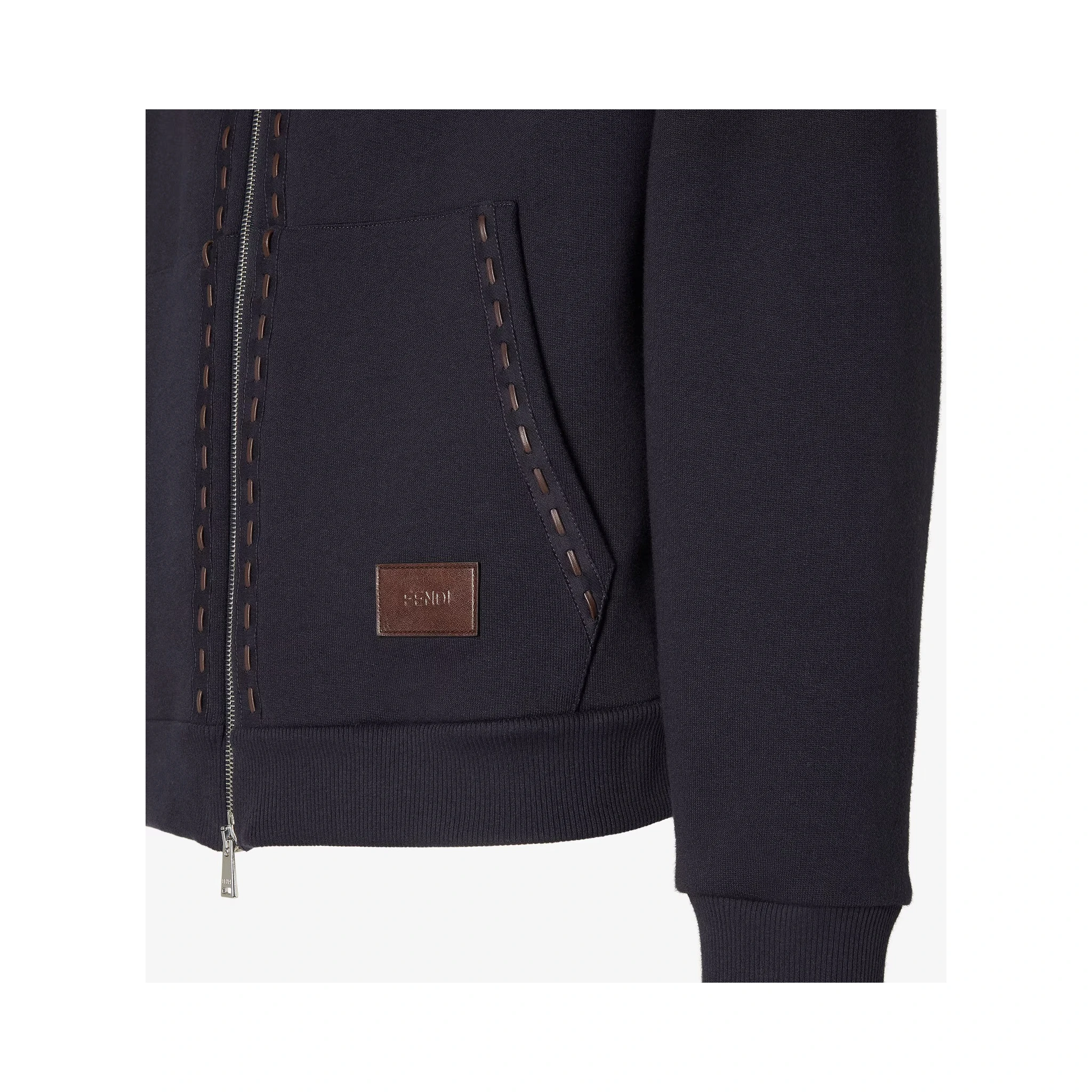 Zippered cotton hoodie