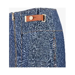 Zippered skirt in chambray