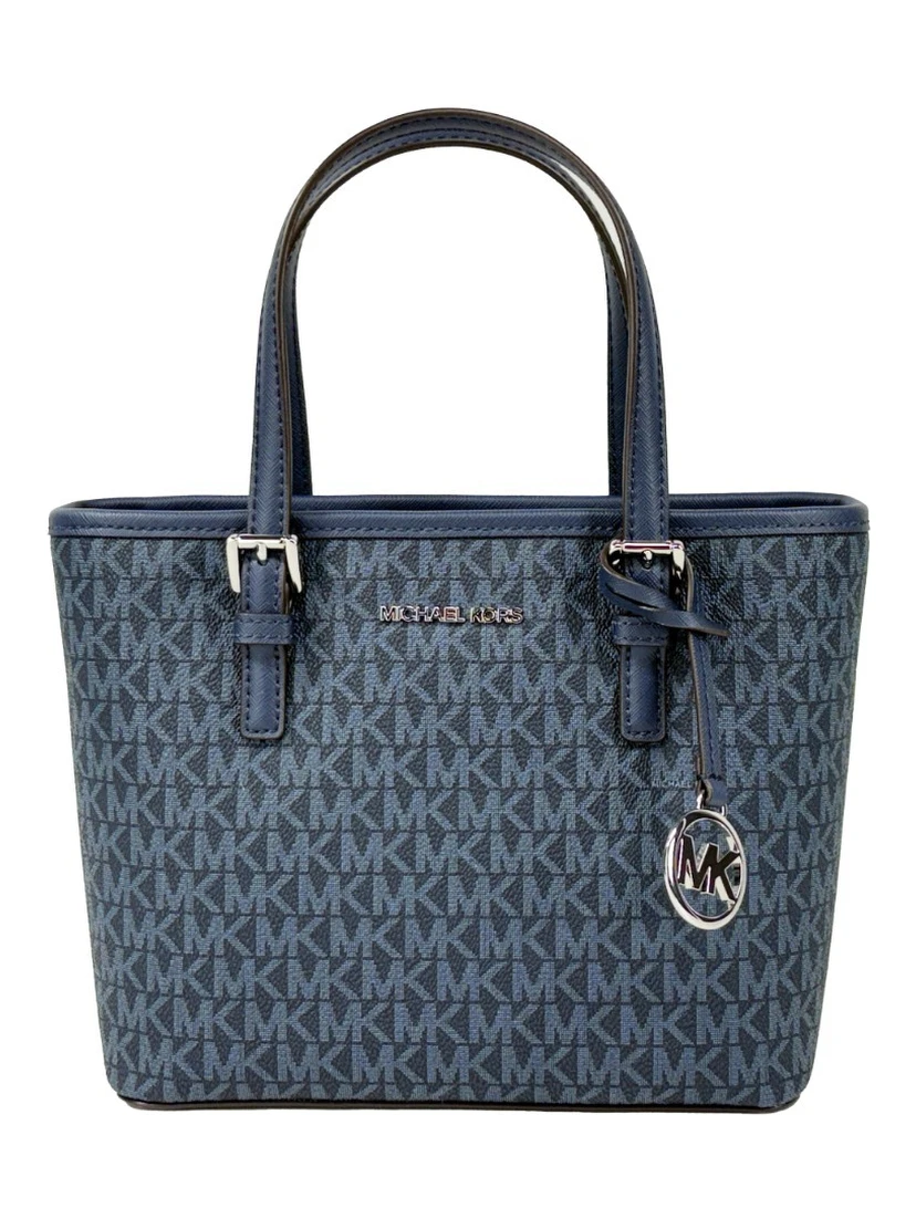 Michael Kors Navy Signature XS Carryall Tote Bag