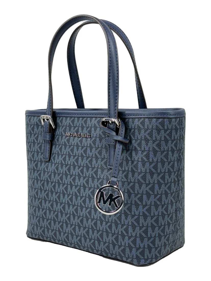 Michael Kors Navy Signature XS Carryall Tote Bag
