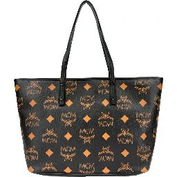 MCM Aren Black Leather Shoulder Tote Bag