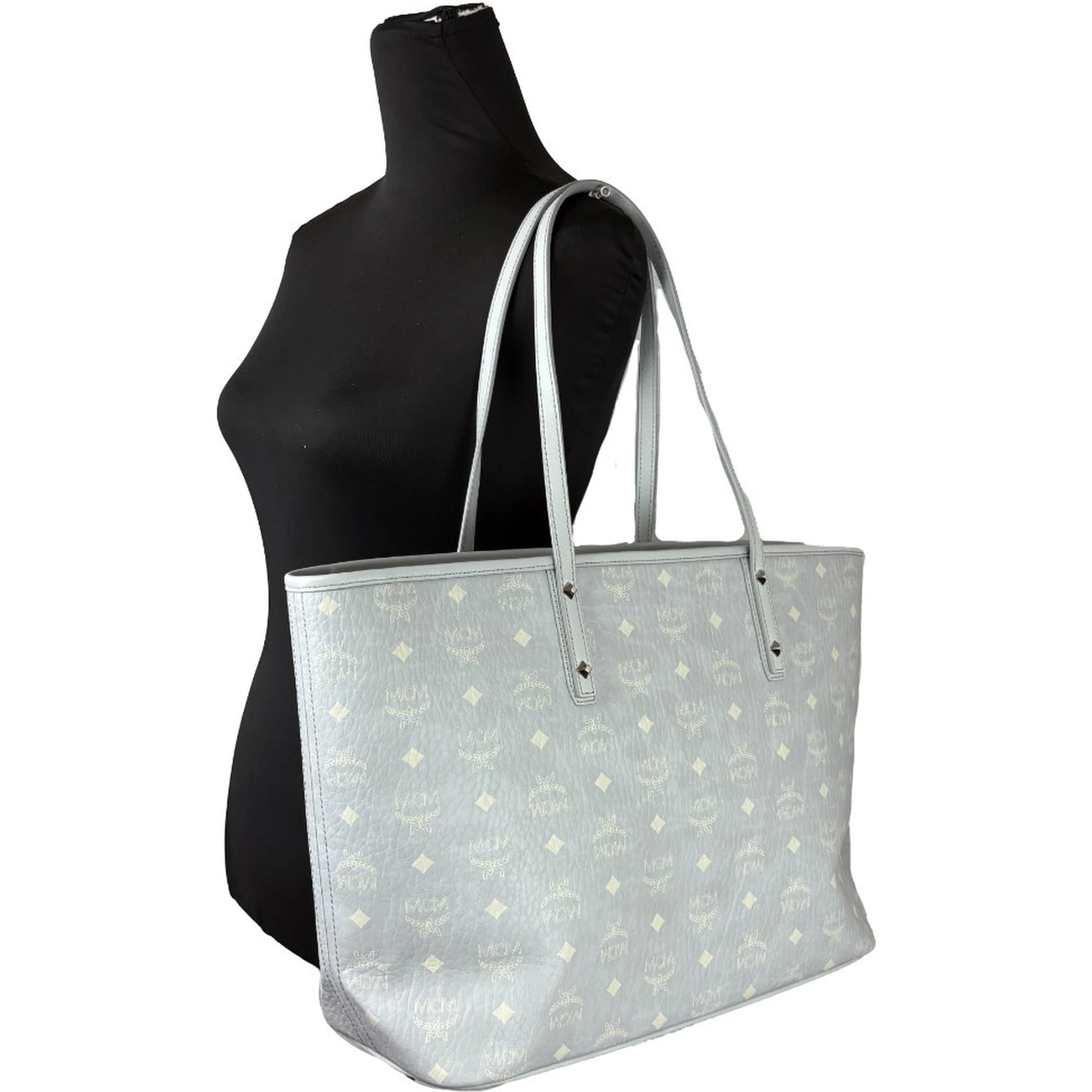 MCM Aren Leather Shoulder Tote Bag