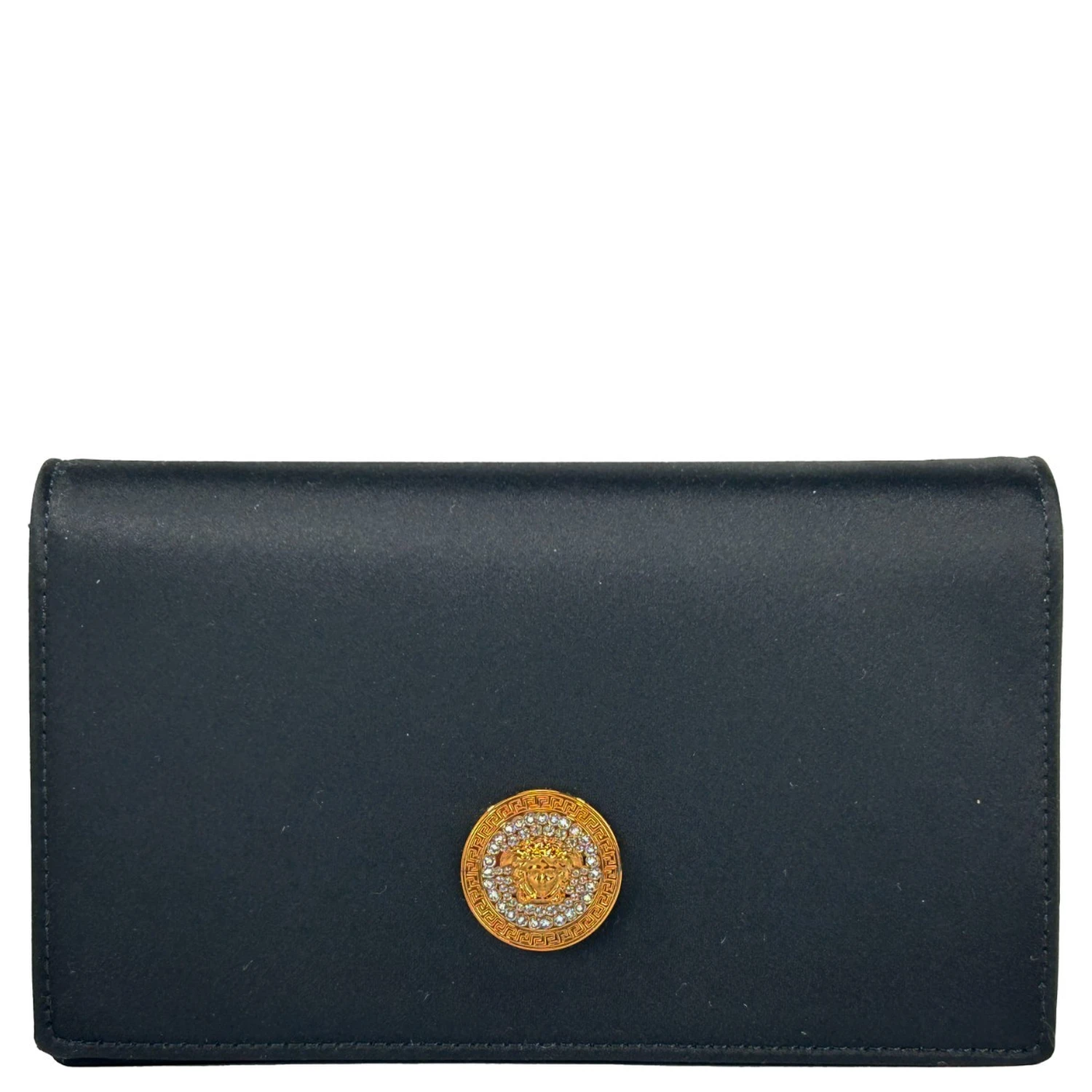 Versace Mini Chain Black Crossbody Wallet Bag