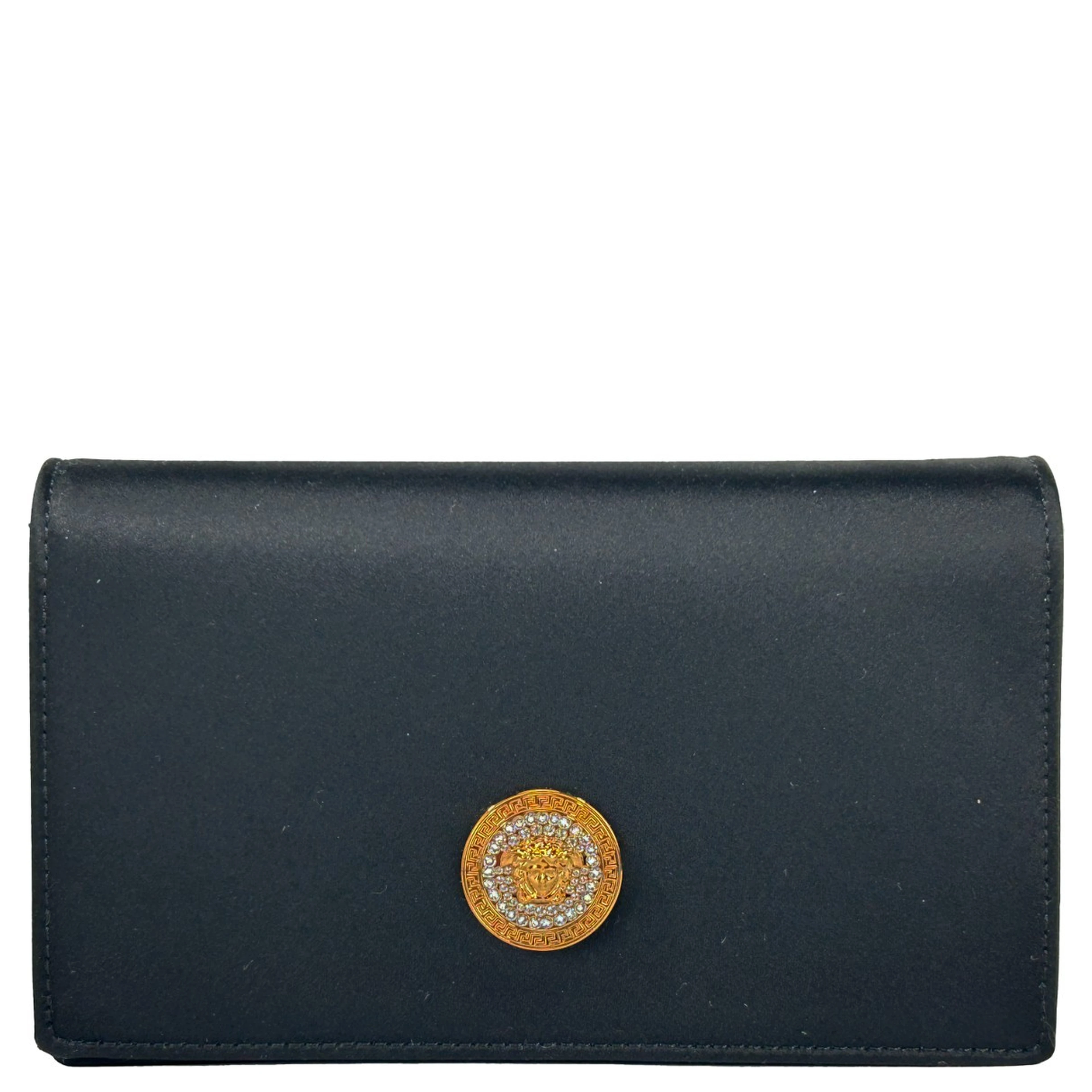 Versace Mini Chain Black Crossbody Wallet Bag