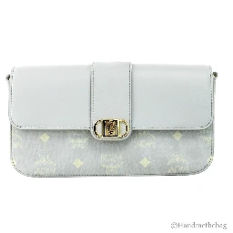 MCM Small Mode Travia Pebbled Visetos Leather Shoulder Crossbody Clutch Bag