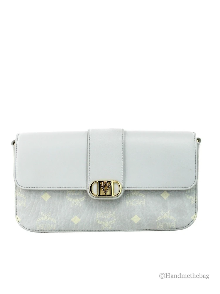 MCM Small Mode Travia Pebbled Visetos Leather Shoulder Crossbody Clutch Bag