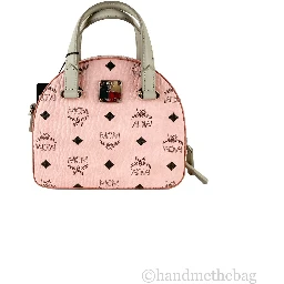 MCM Signature Half Moon Top Handle Crossbody Bag