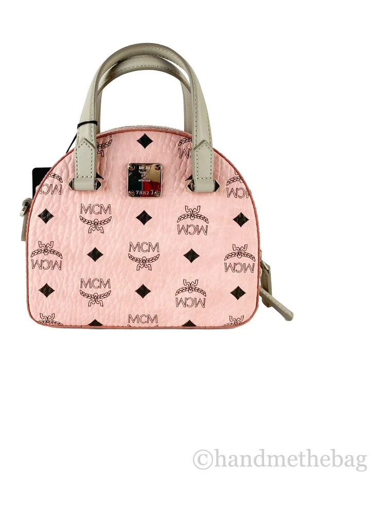 MCM Signature Half Moon Top Handle Crossbody Bag