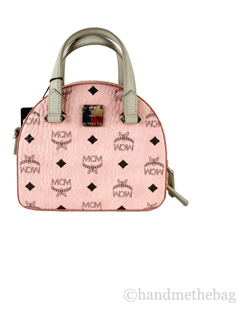 MCM Signature Half Moon Top Handle Crossbody Bag
